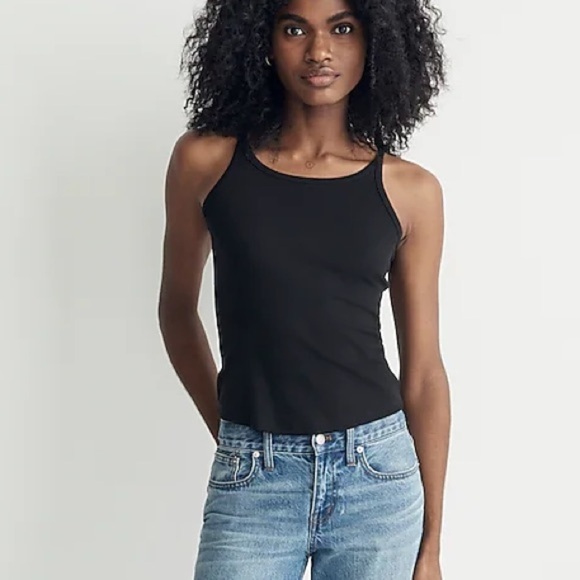 MADEWELL Brightside 90’s Black Ribbed Tank Top NWT - Picture 1 of 7